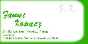 fanni kopacz business card